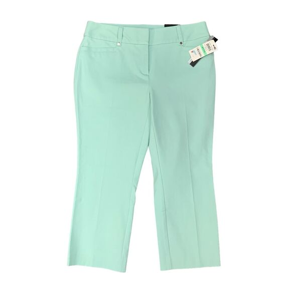 Alfani Capri Womens 8P Petite Seafoam Tummy Control Zip Fly Slim Ankle Pants - Picture 1 of 13